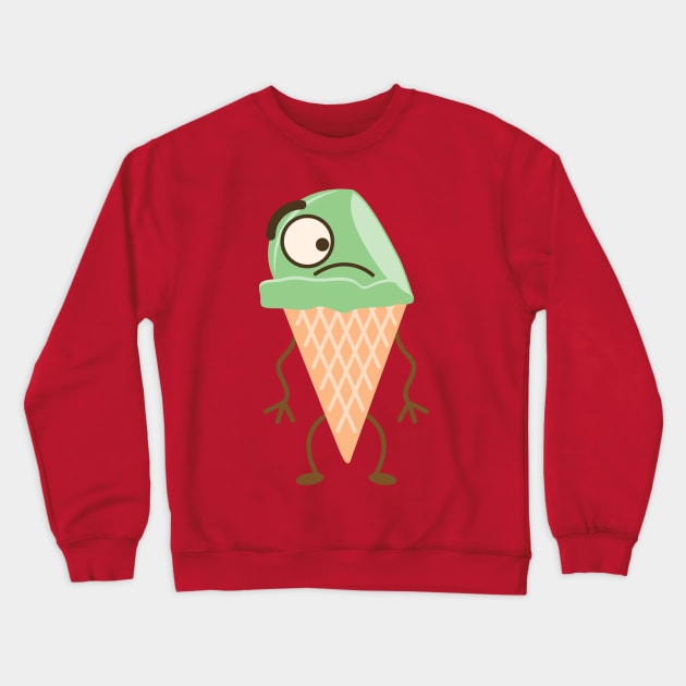 Pistachio Ice Cream Cone Crewneck Sweatshirt by Tooniefied